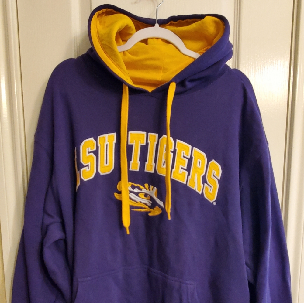 Men's LSU Tigers 🐅 Pullover Hoodie w/front pockets - Sz 2X (13)
